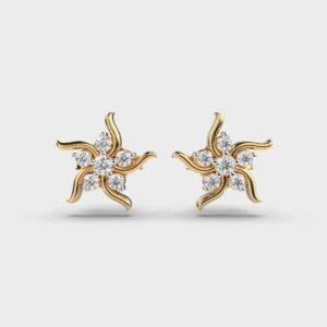 Fire Flame Diamond Earrings