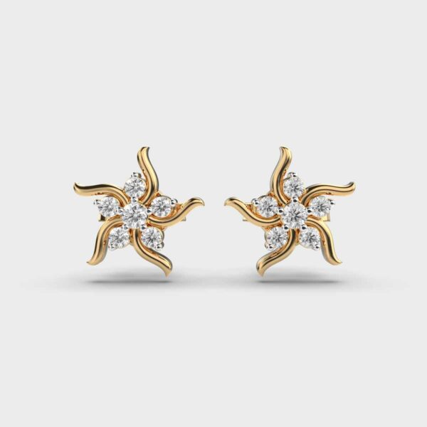 Fire Flame Diamond Earrings