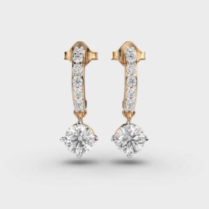 Hanging Solitaire Diamond Earrings