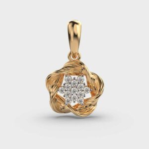 Floral Ribbon Diamond Pendant