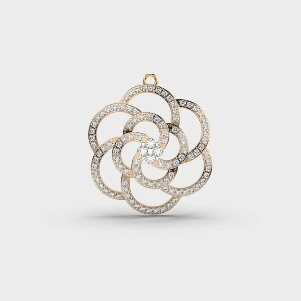 Swiveling Flower Diamond Pendant