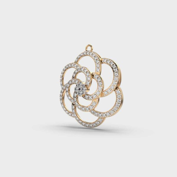 Swiveling Flower Diamond Pendant