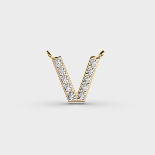 Initials Diamond Pendant - V