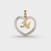 Initials in Heart Diamond Pendant - M