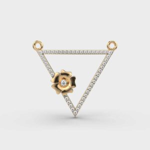 Floral Triangle Diamond Pendant