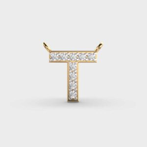 Initials Diamond Pendant - T