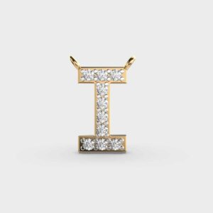 Initials Diamond Pendant - I