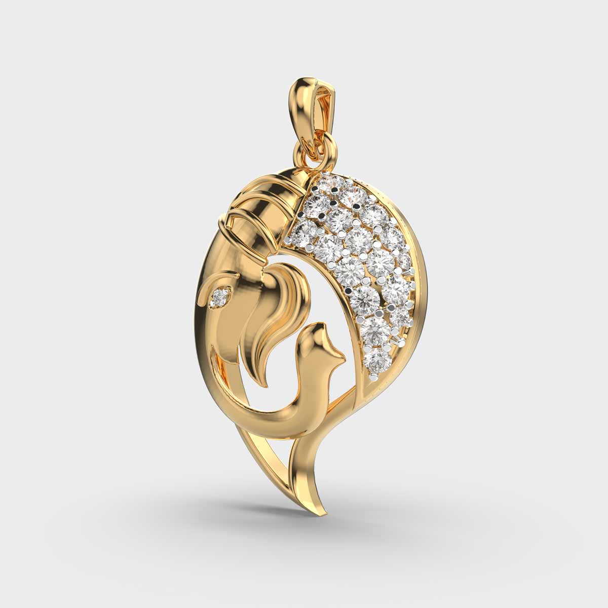 Ganesha Paisley Diamond Pendant