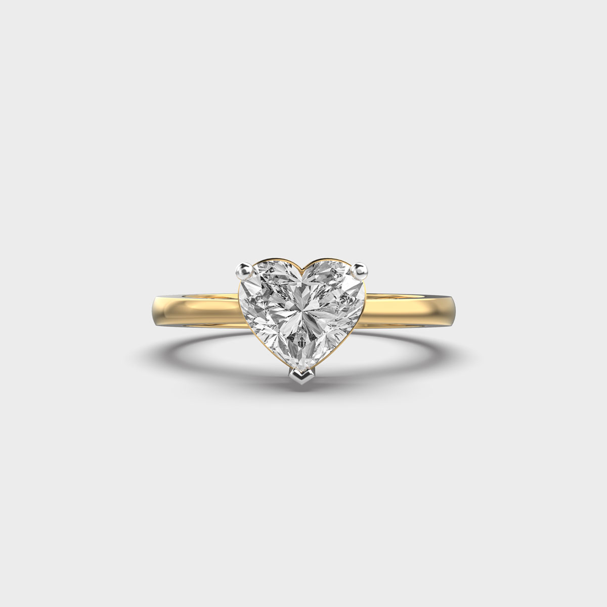 Heart solitaire diamond ring discount