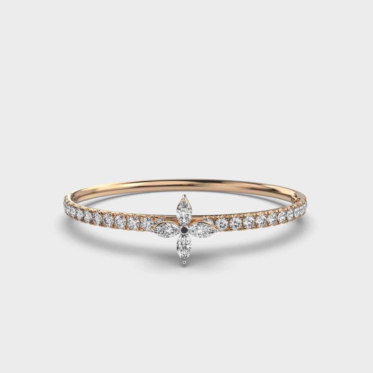 Alluring Floral Fixed Diamond Bracelet