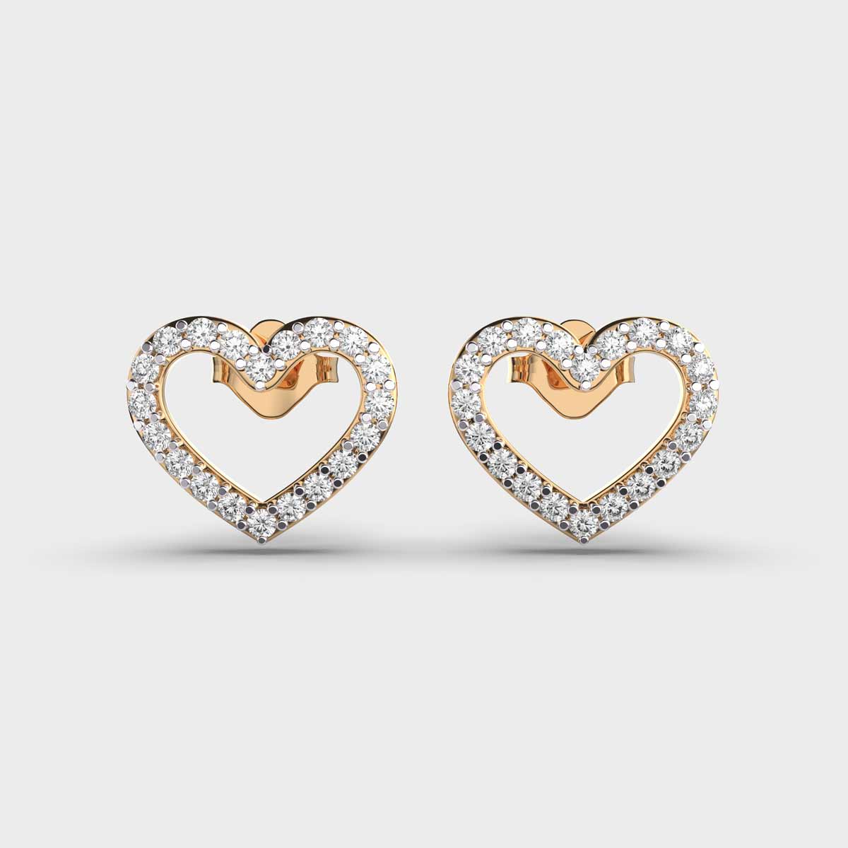 Heart Diamond Studs