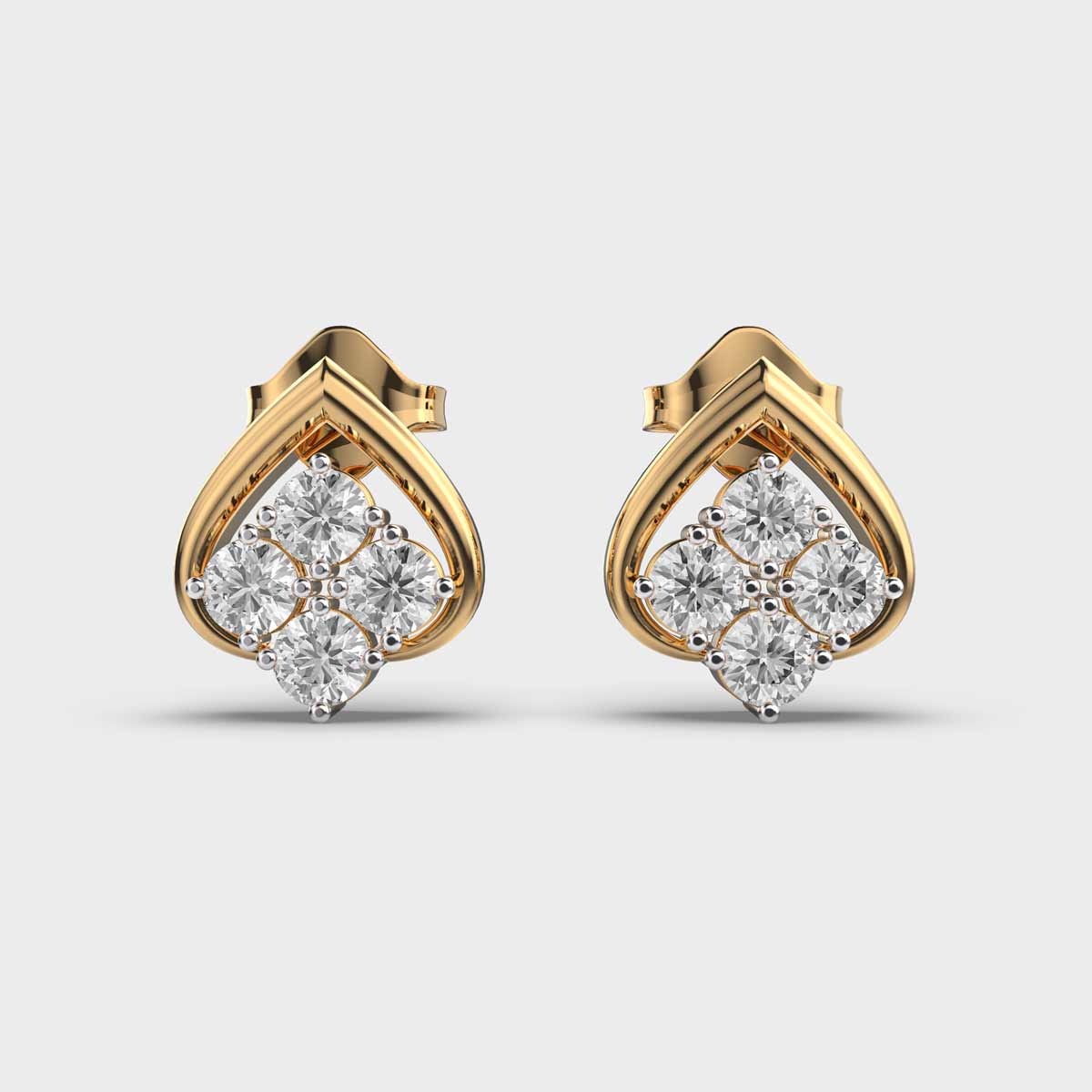 Shining Spade Diamond Studs