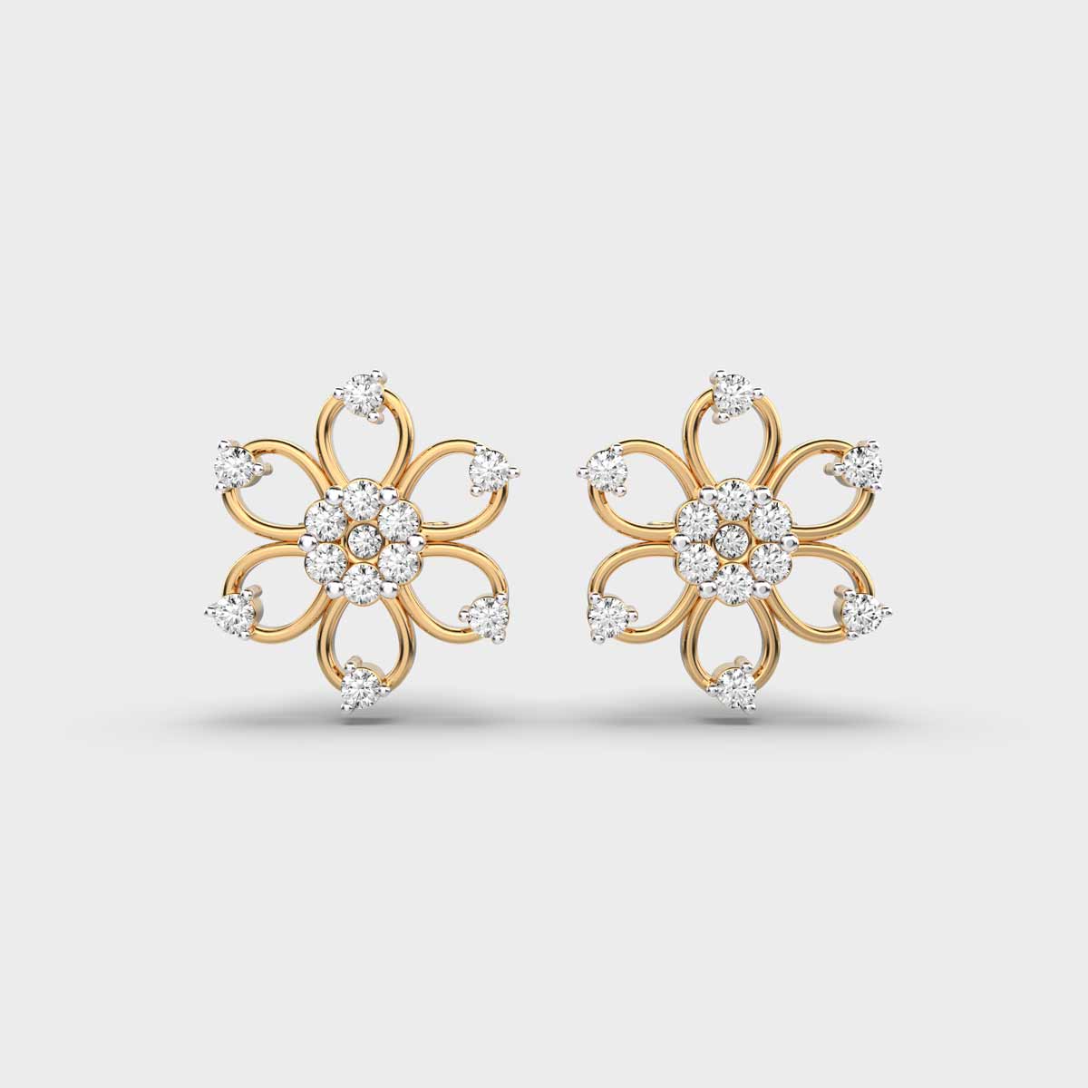 Delicate Daisy Diamond Studs