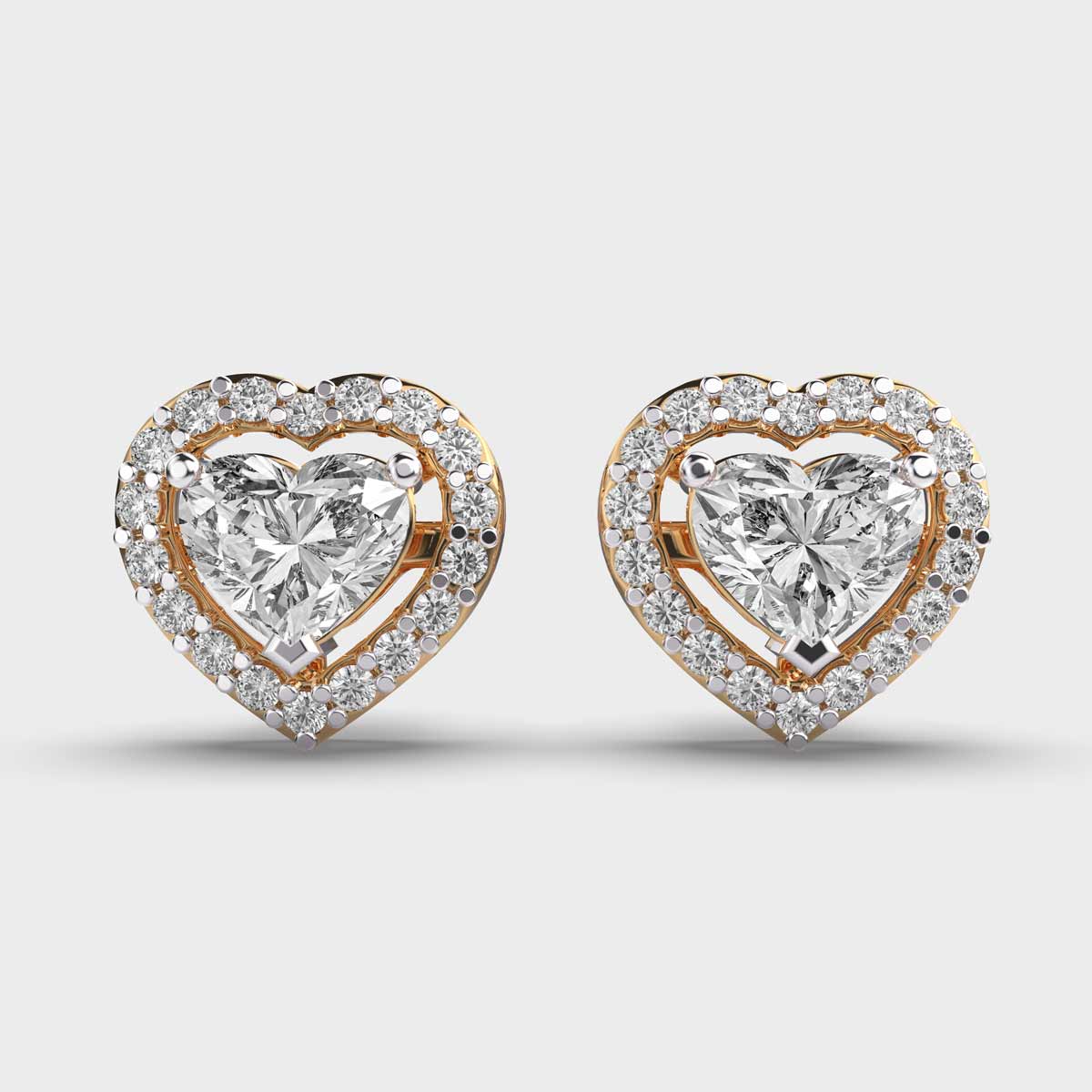 Classic Heart Diamond Studs