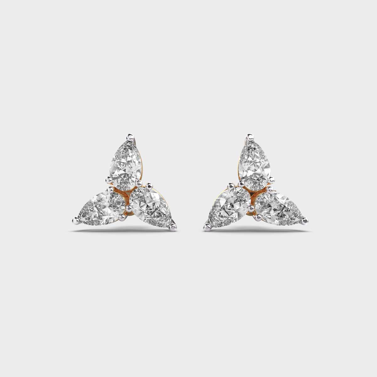 Pinwheel Pear Diamond Studs