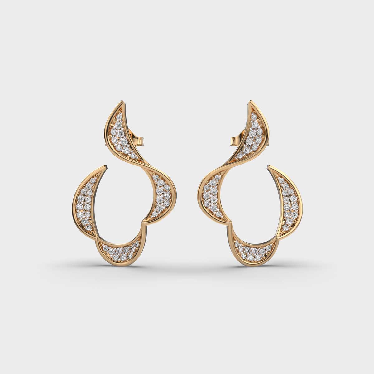 Sparkling Waves Diamond Earrings