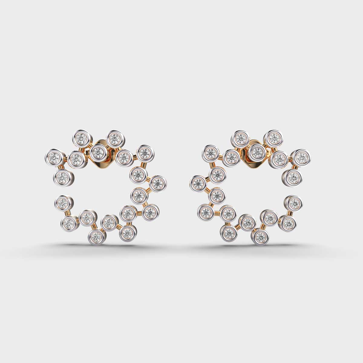 Classy Crescent Diamond Earrings