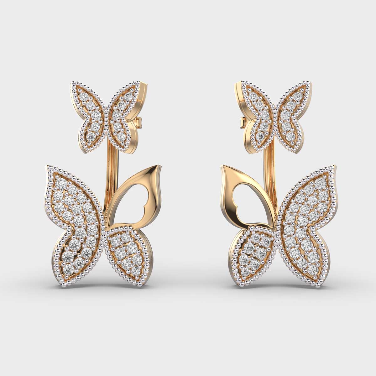 Pretty Butterfly Diamond Earrings