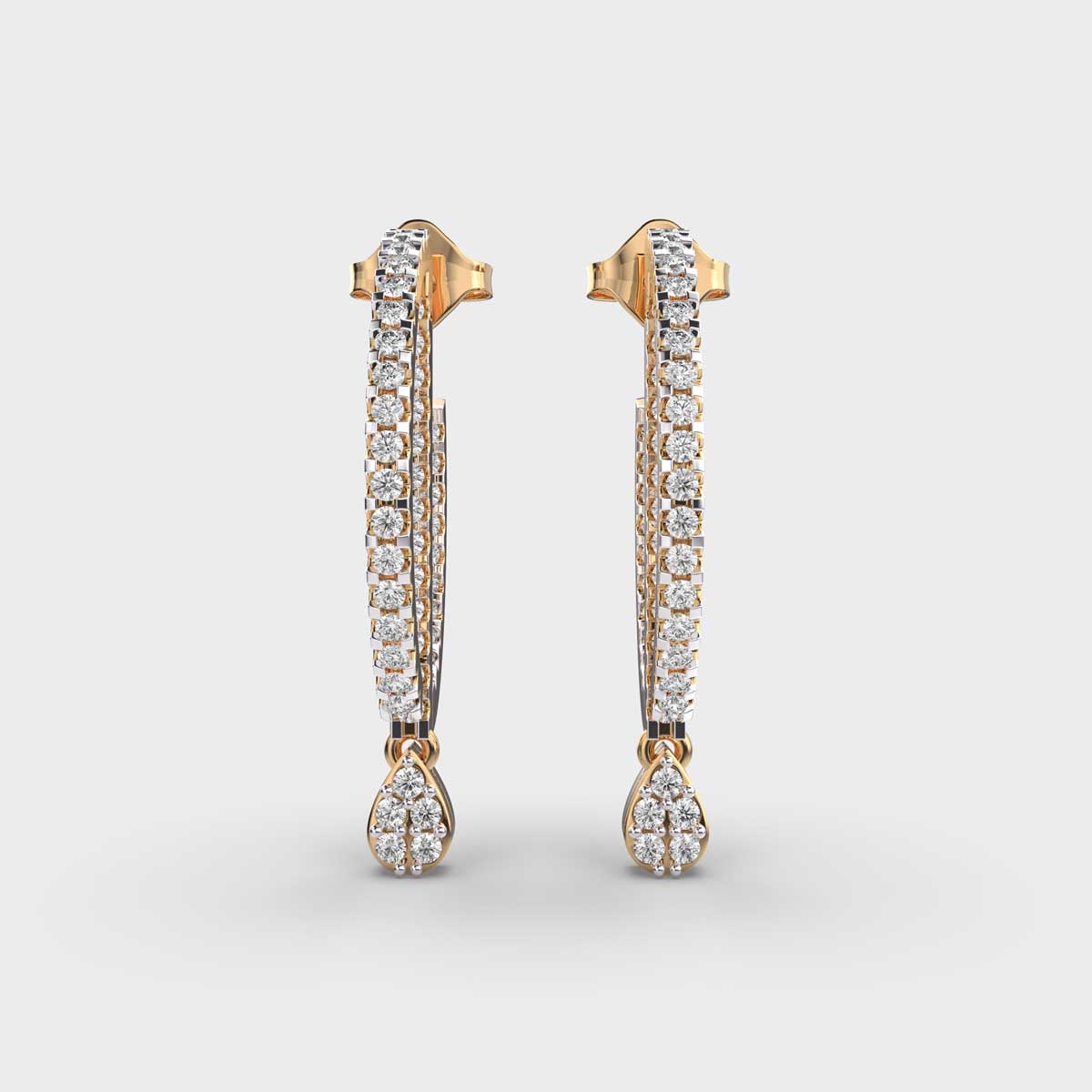 Linear Drop Diamond Earrings