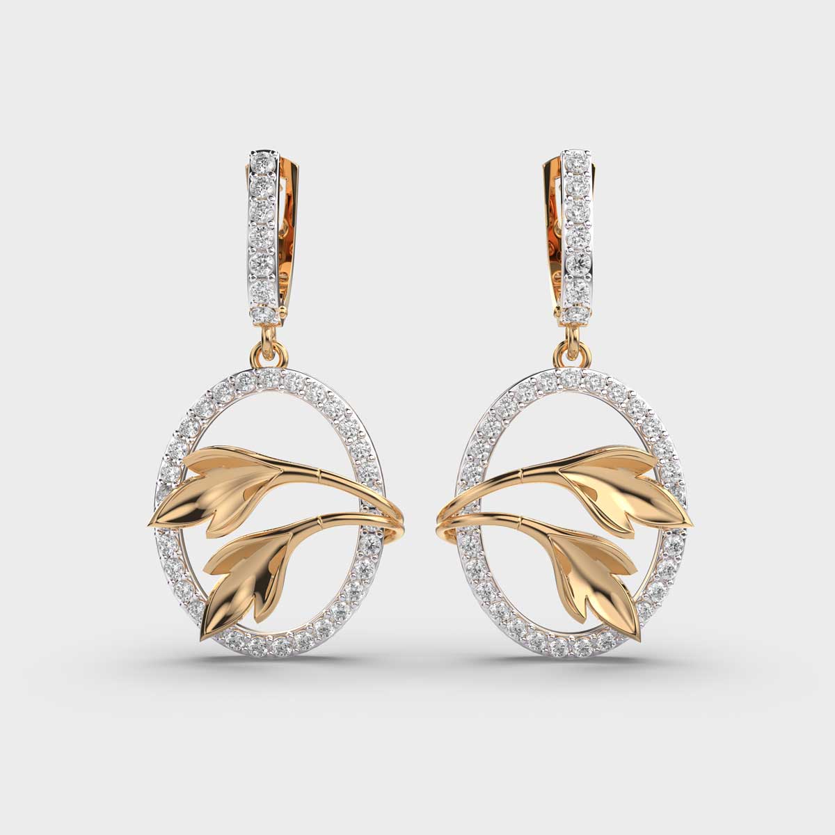 Posy Ovate Diamond Earrings