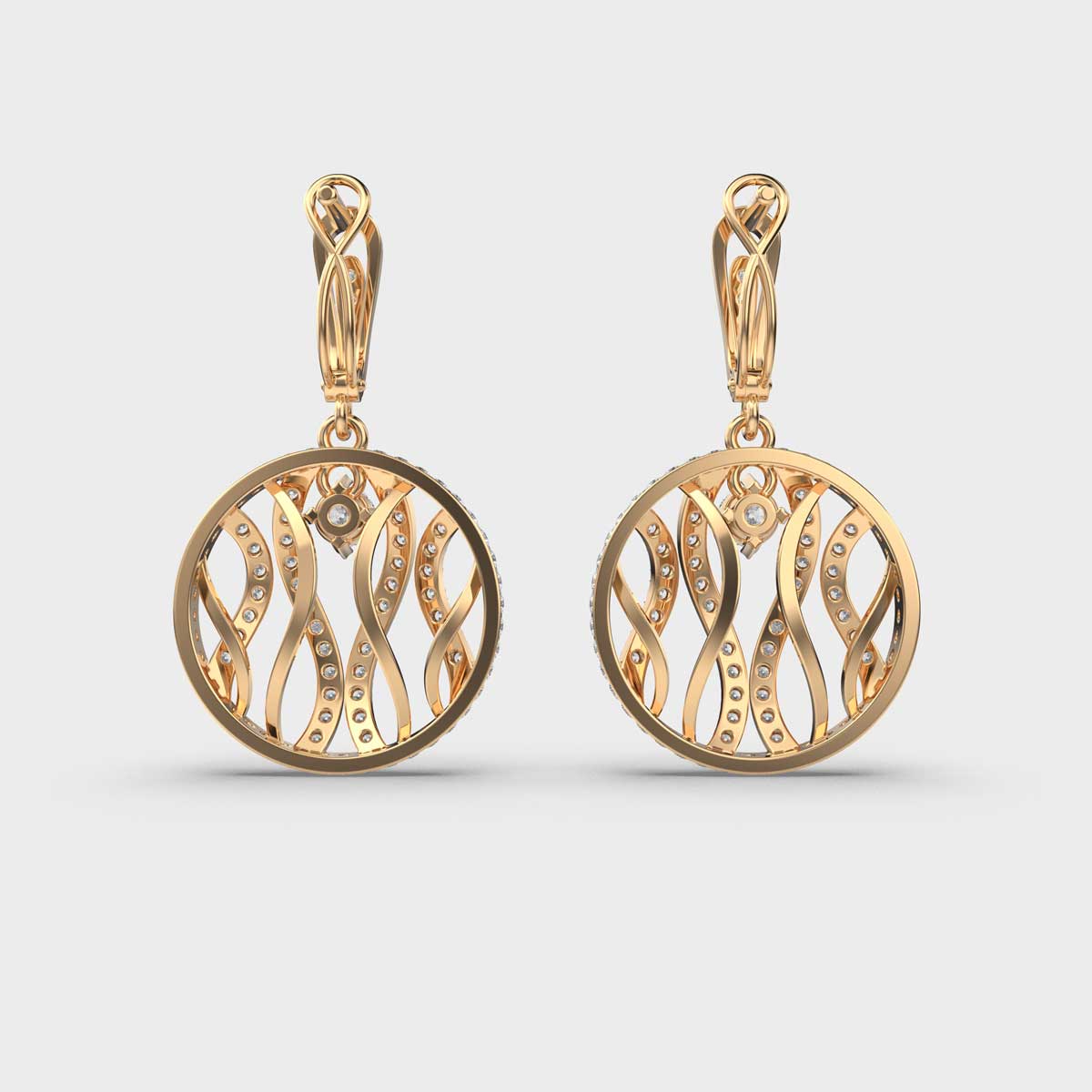 Spiral Swag Diamond Earrings