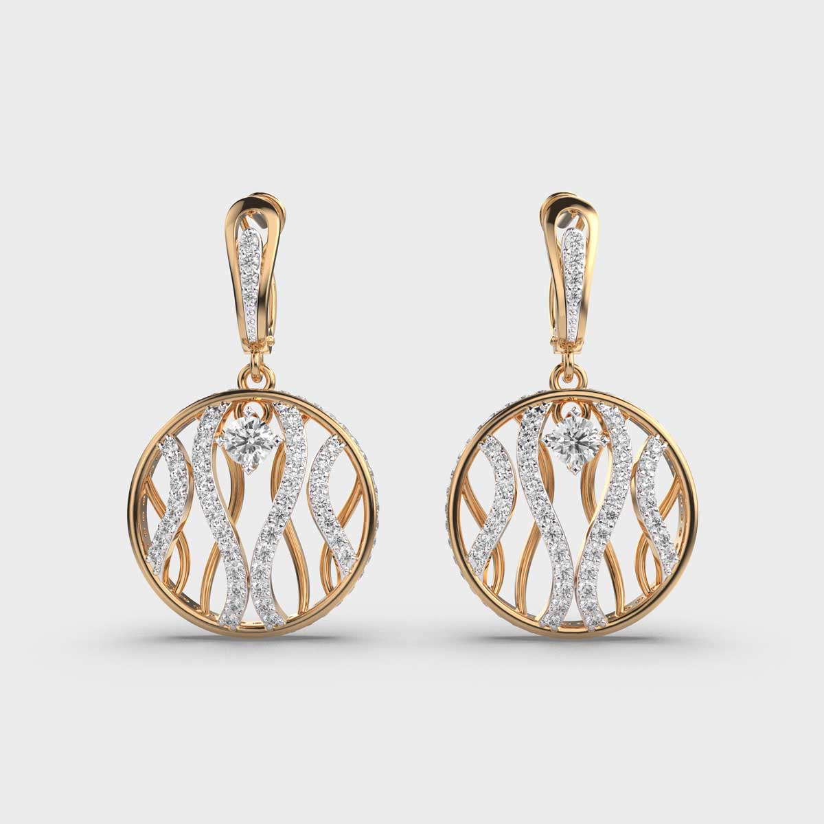 Spiral Swag Diamond Earrings