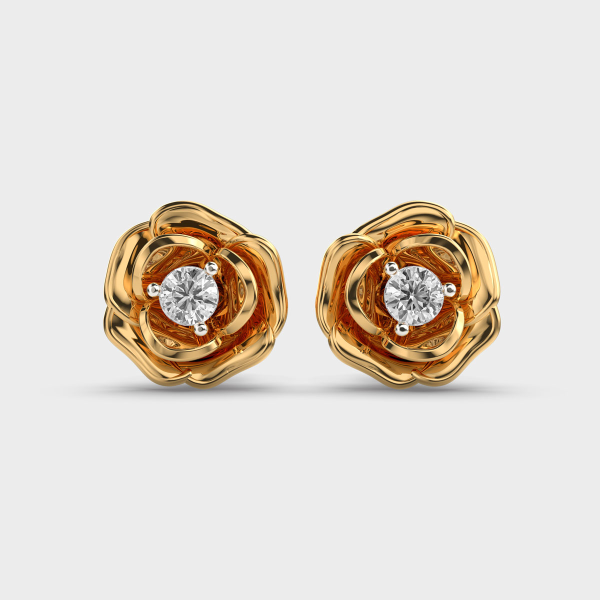 Blooming diamond studs