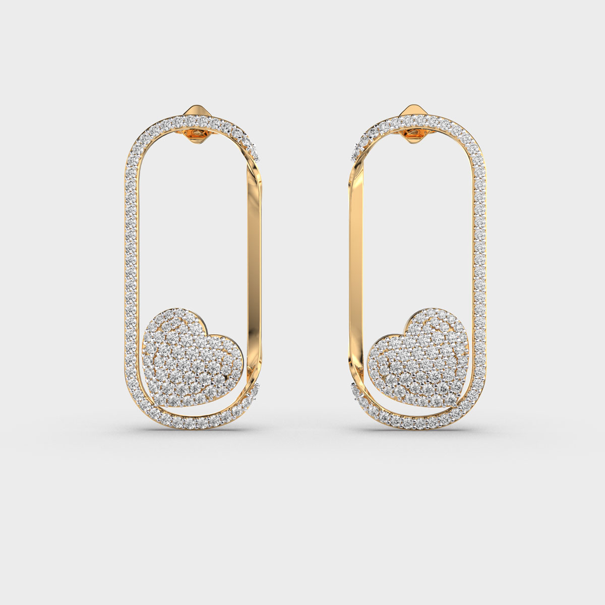 Locked Hearts Diamond Earrings