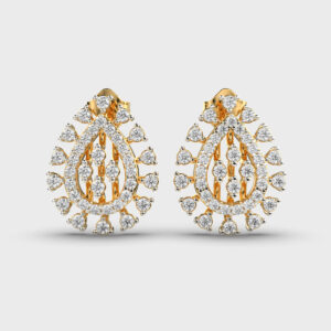 Clustered Drop Diamond Stud