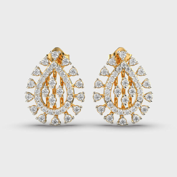 Clustered Drop Diamond Stud