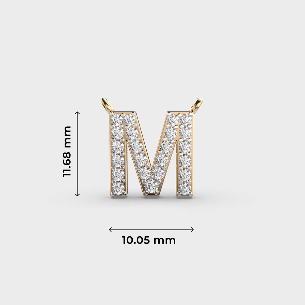 Initials Diamond Pendant - M