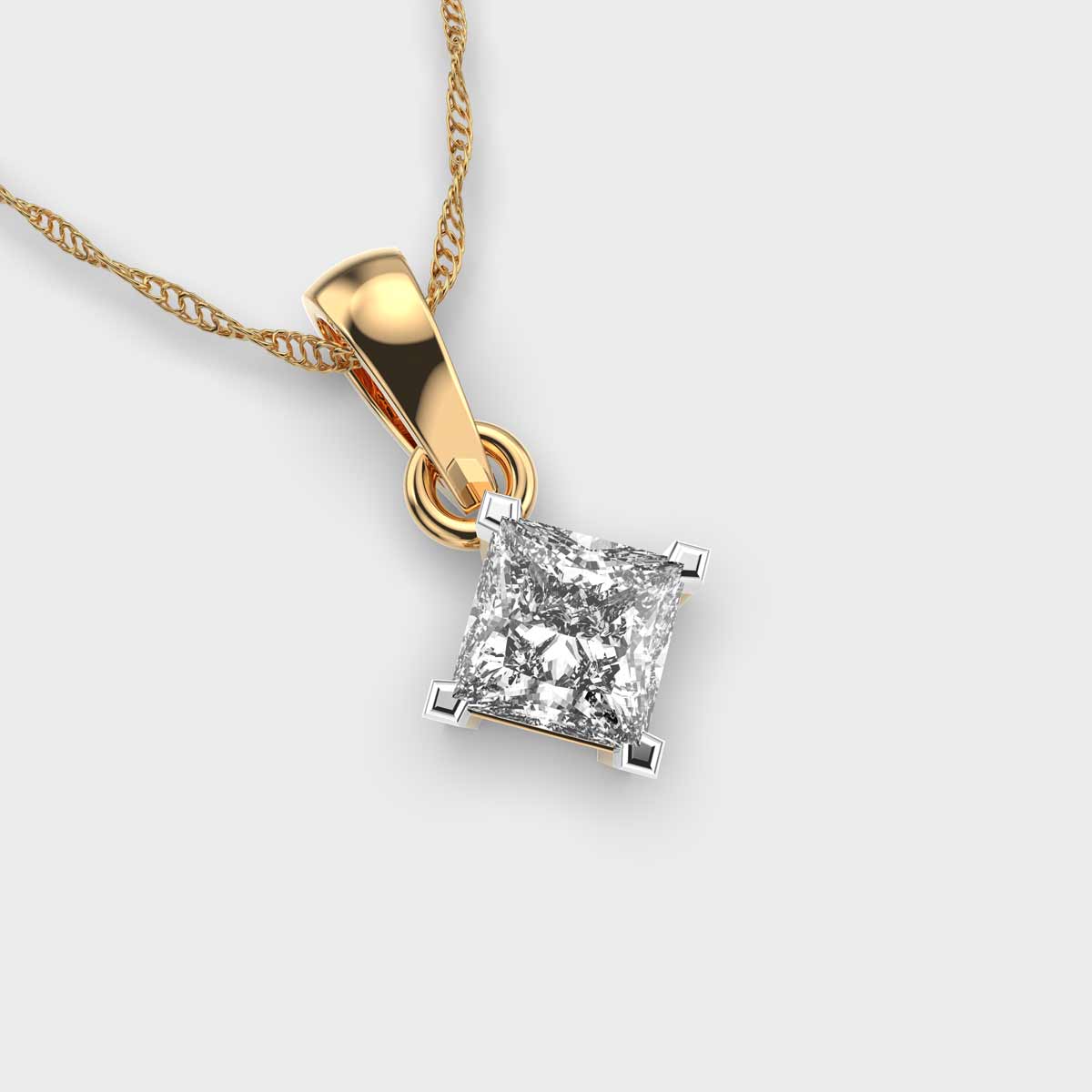 Classic Princess Solitaire Pendant