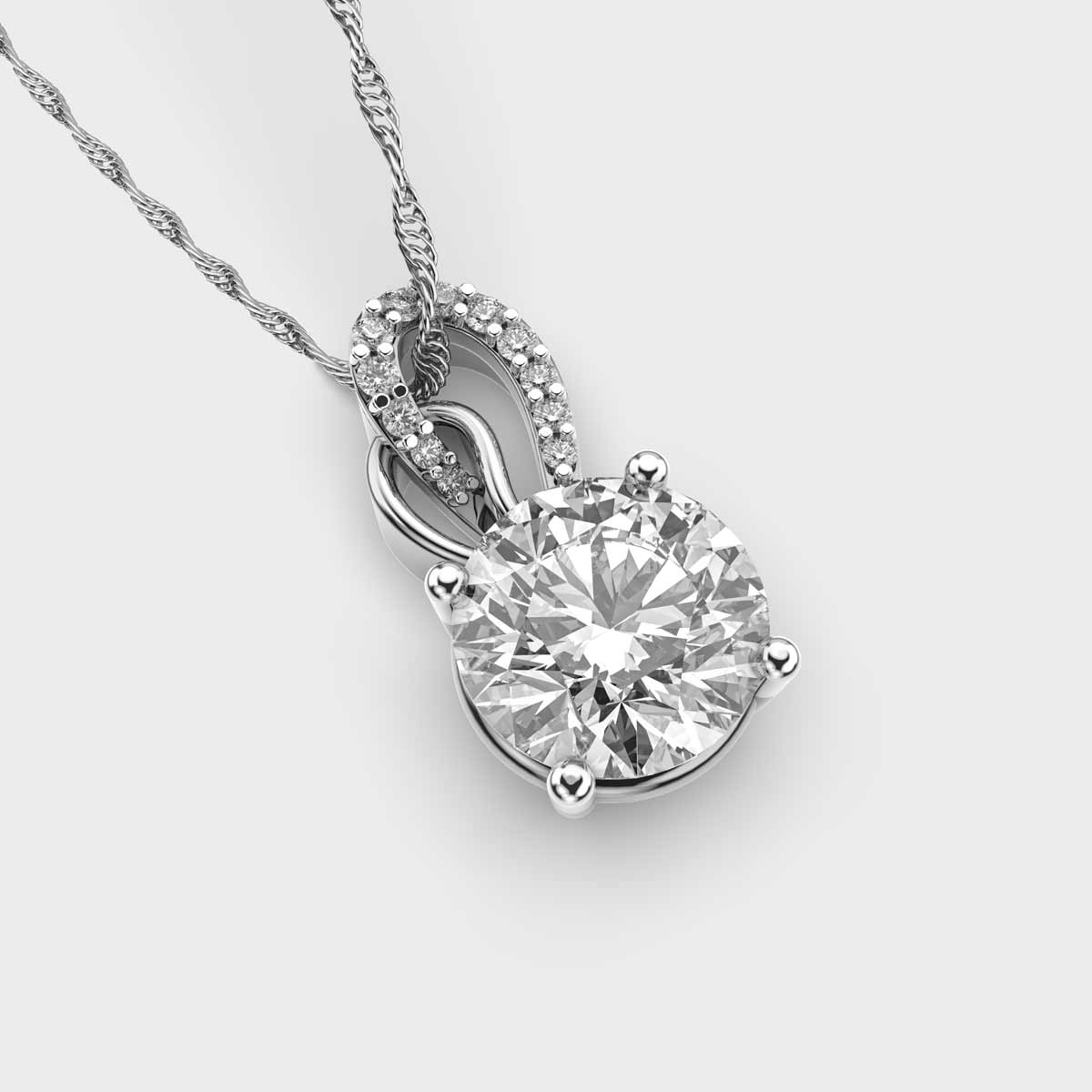 Shimmering Solitaire Diamond Pendant