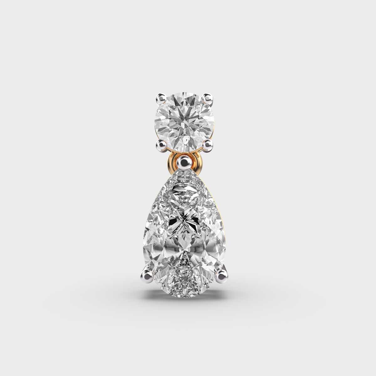 Pretty Pear Diamond Pendant (With Chain)