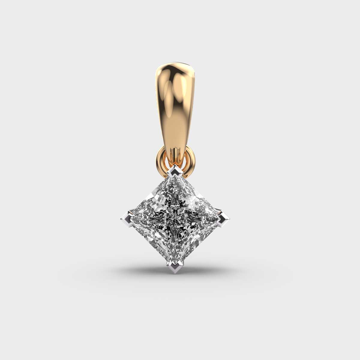 1 Carat Classic Princess Solitaire Pendant