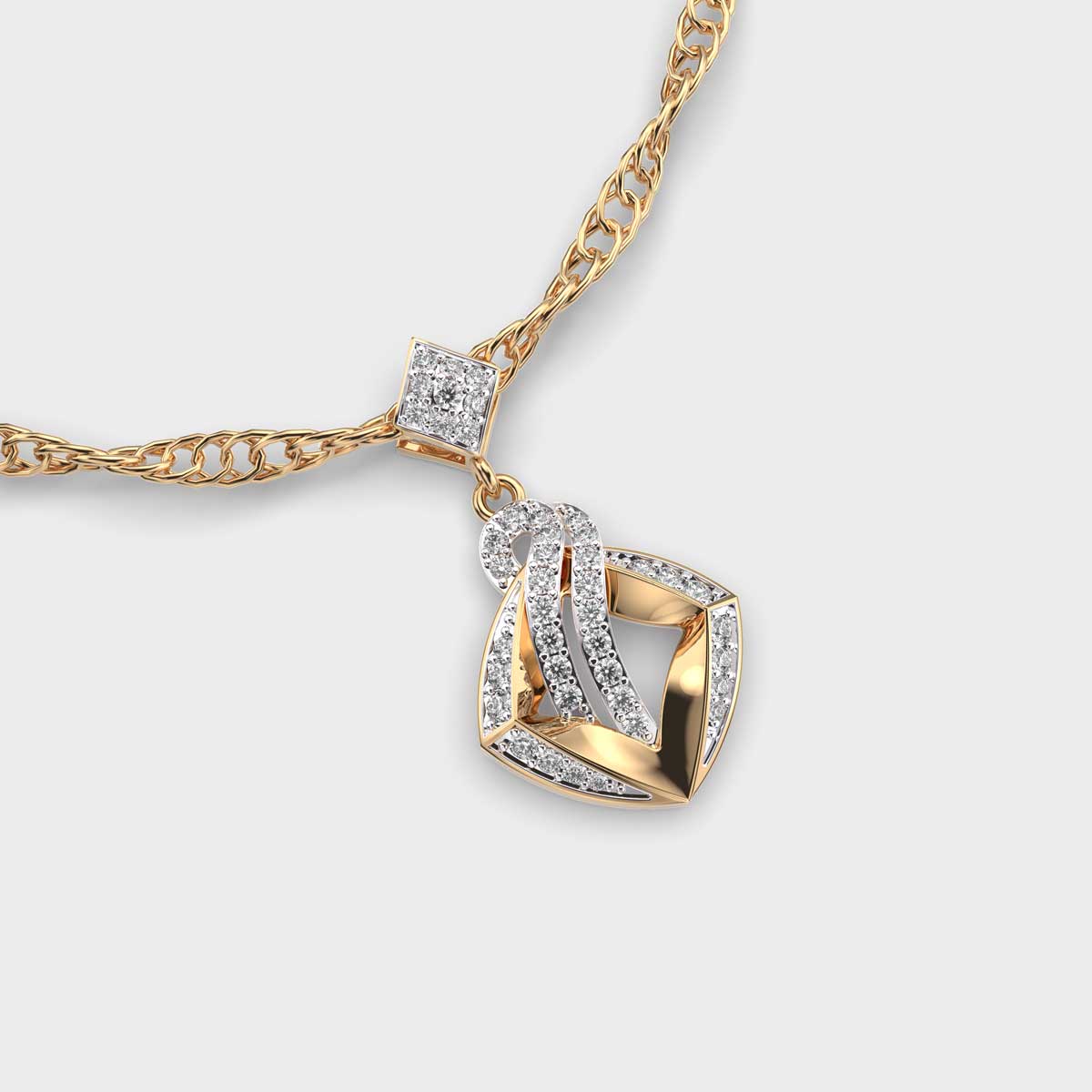 Square Charm Diamond Pendant