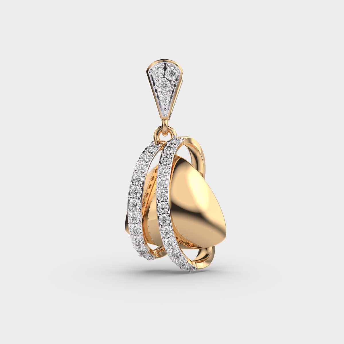 Looped Trigonal Diamond Pendant