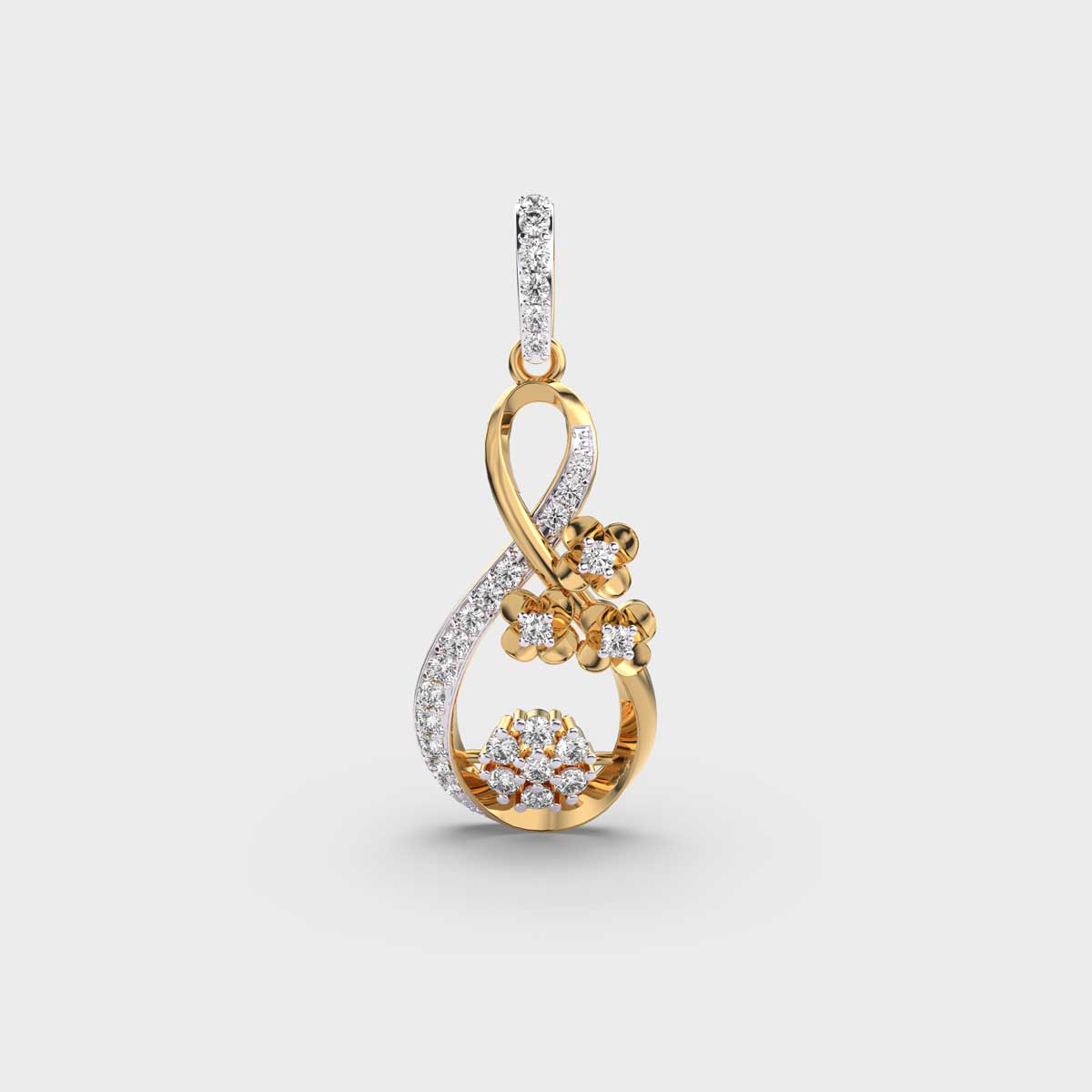 Floral Dewdrop Diamond Pendant