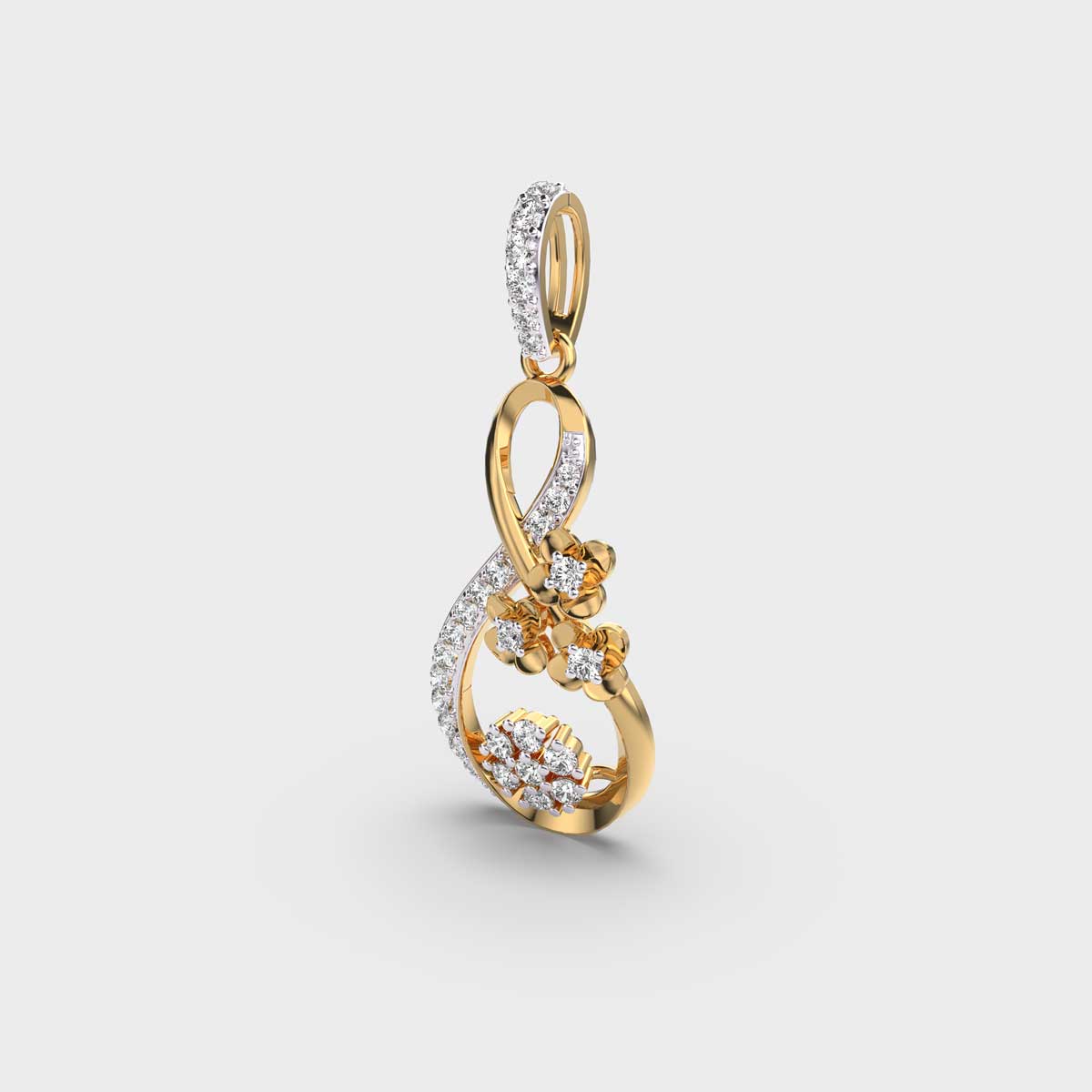 Floral Dewdrop Diamond Pendant