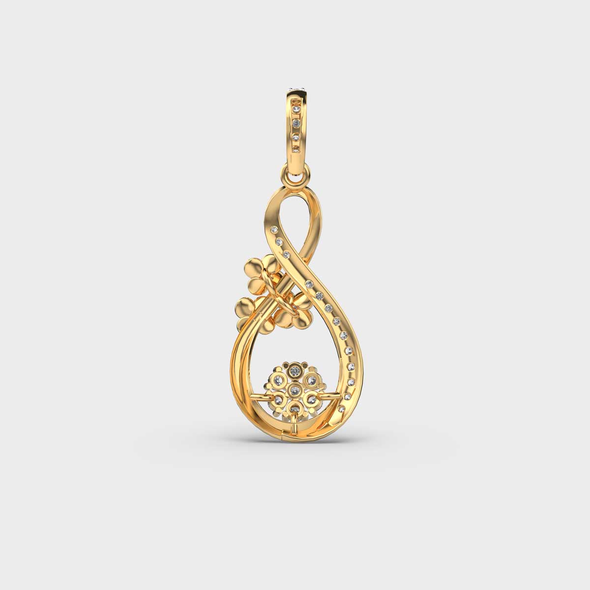 Floral Dewdrop Diamond Pendant