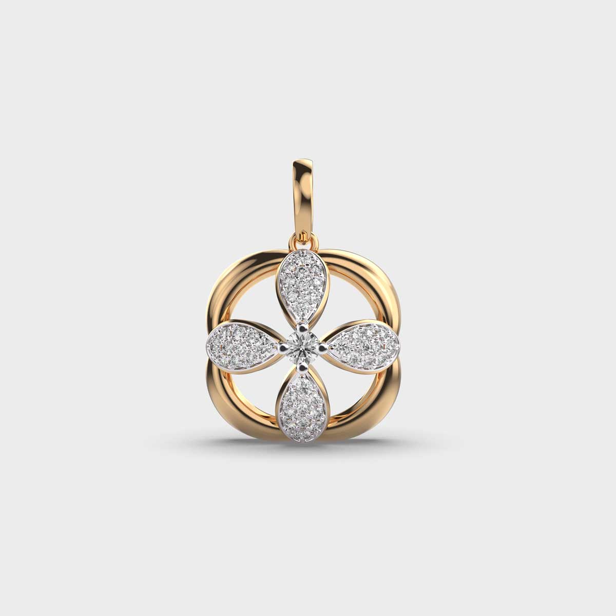 Framed Floret Diamond Pendant