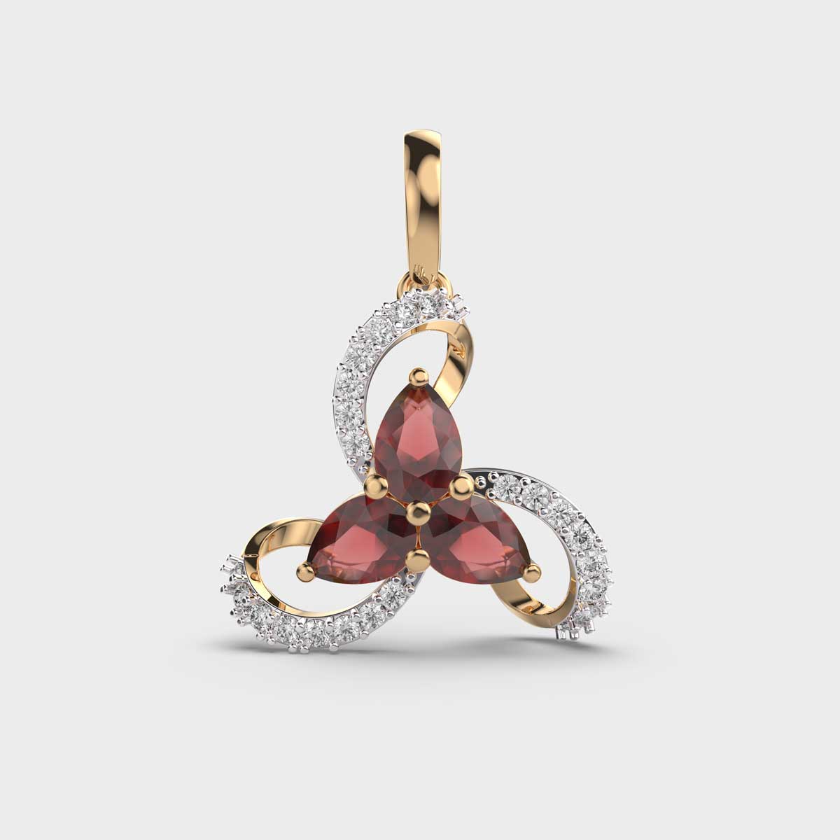 Scarlet Bloom Diamond Pendant