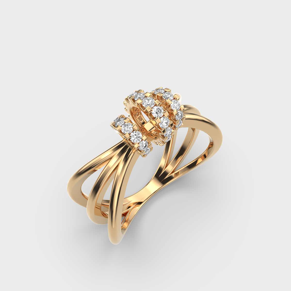 Chic Twisted Diamond Ring