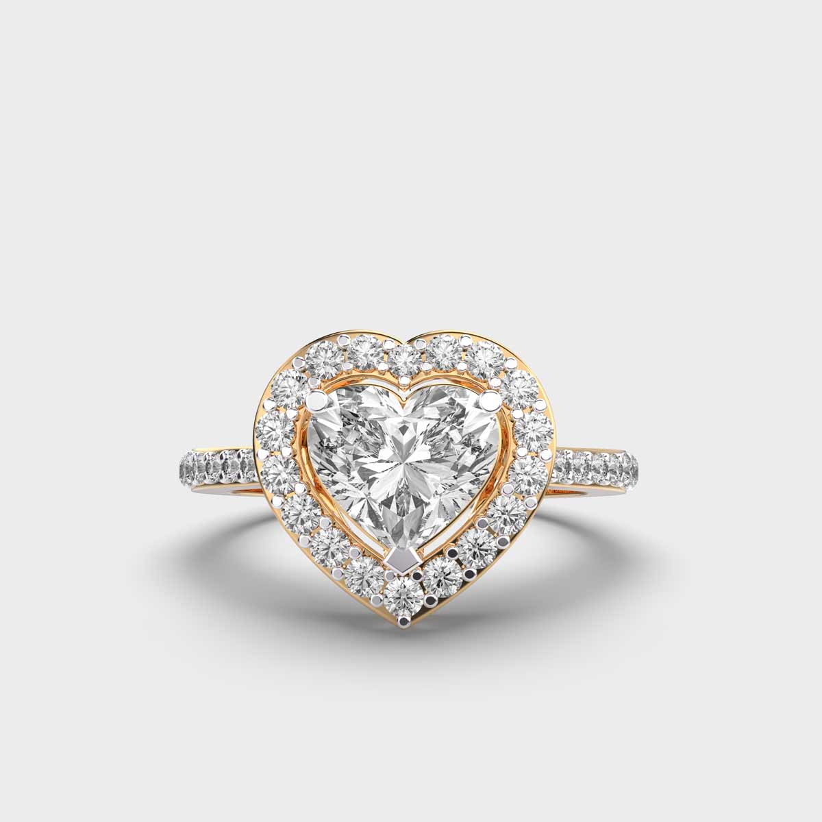 1 Carat Halo on Heart Ring