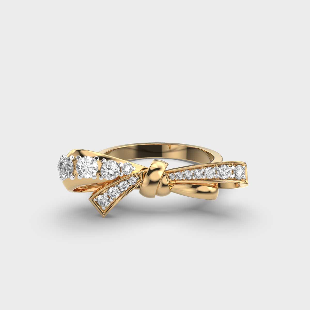 Glittering Bow Diamond Ring