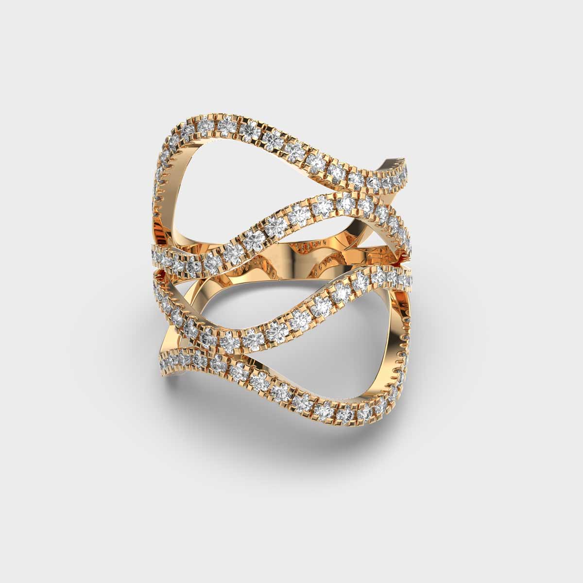 Swirling Lines Diamond Ring