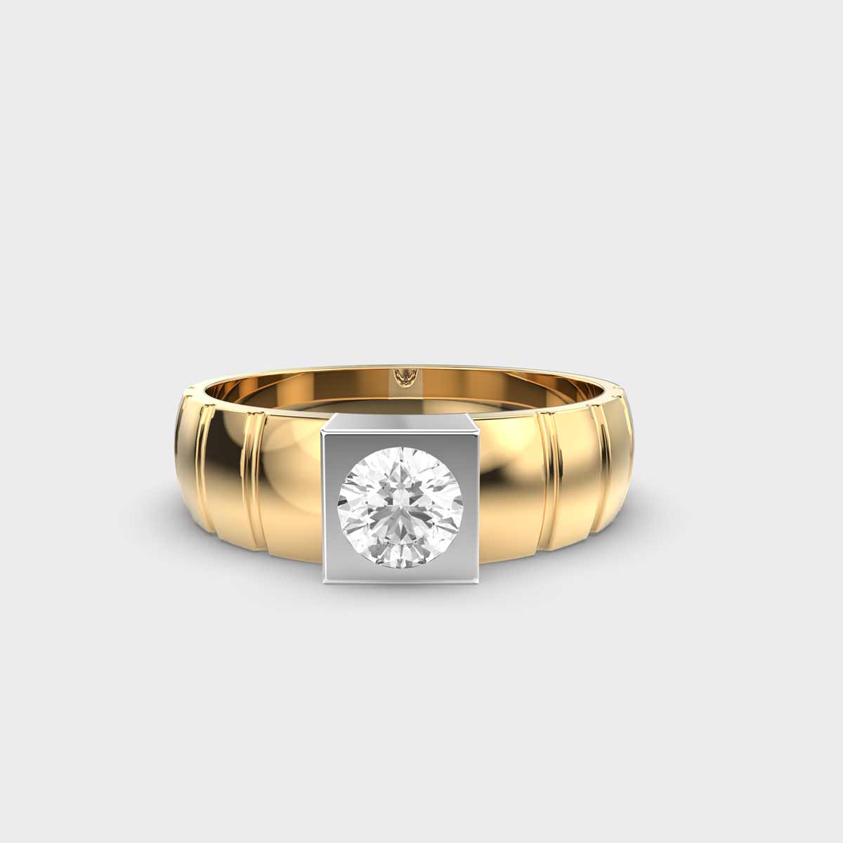 50 Cent Solitaire in Dual Colour Band