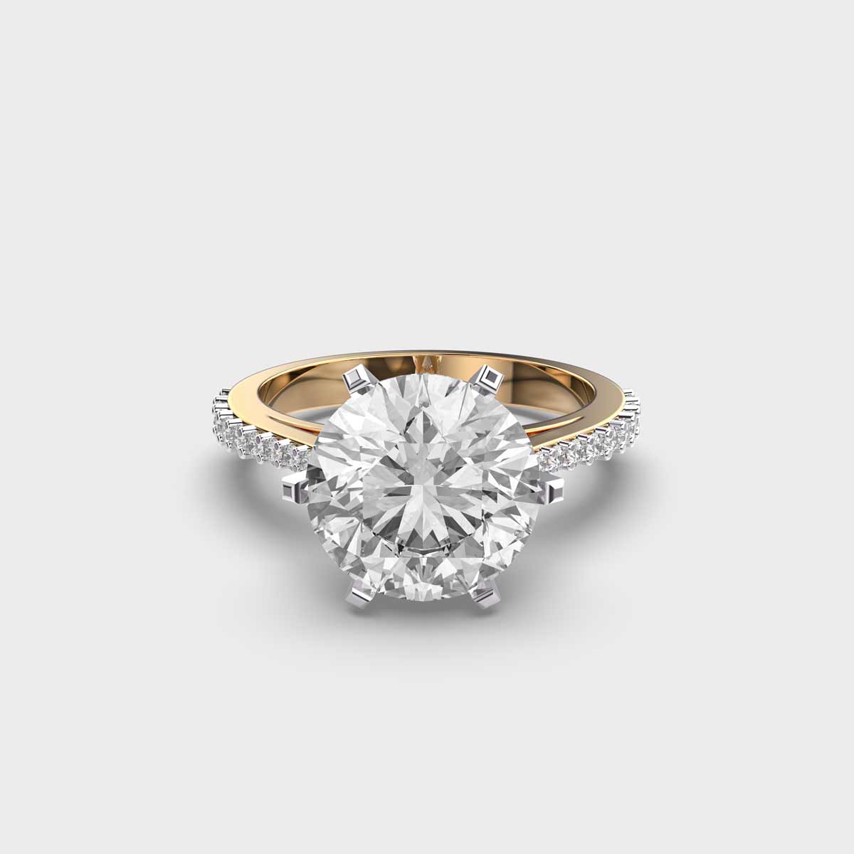 3 Carat Classic Solitaire with Diamond Band Ring