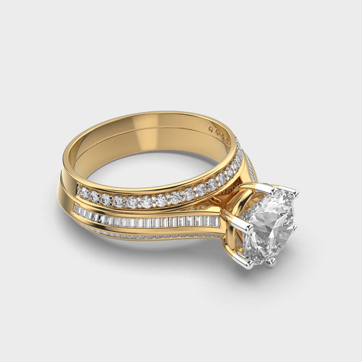 1.5 Carat Wide Band Solitaire Ring