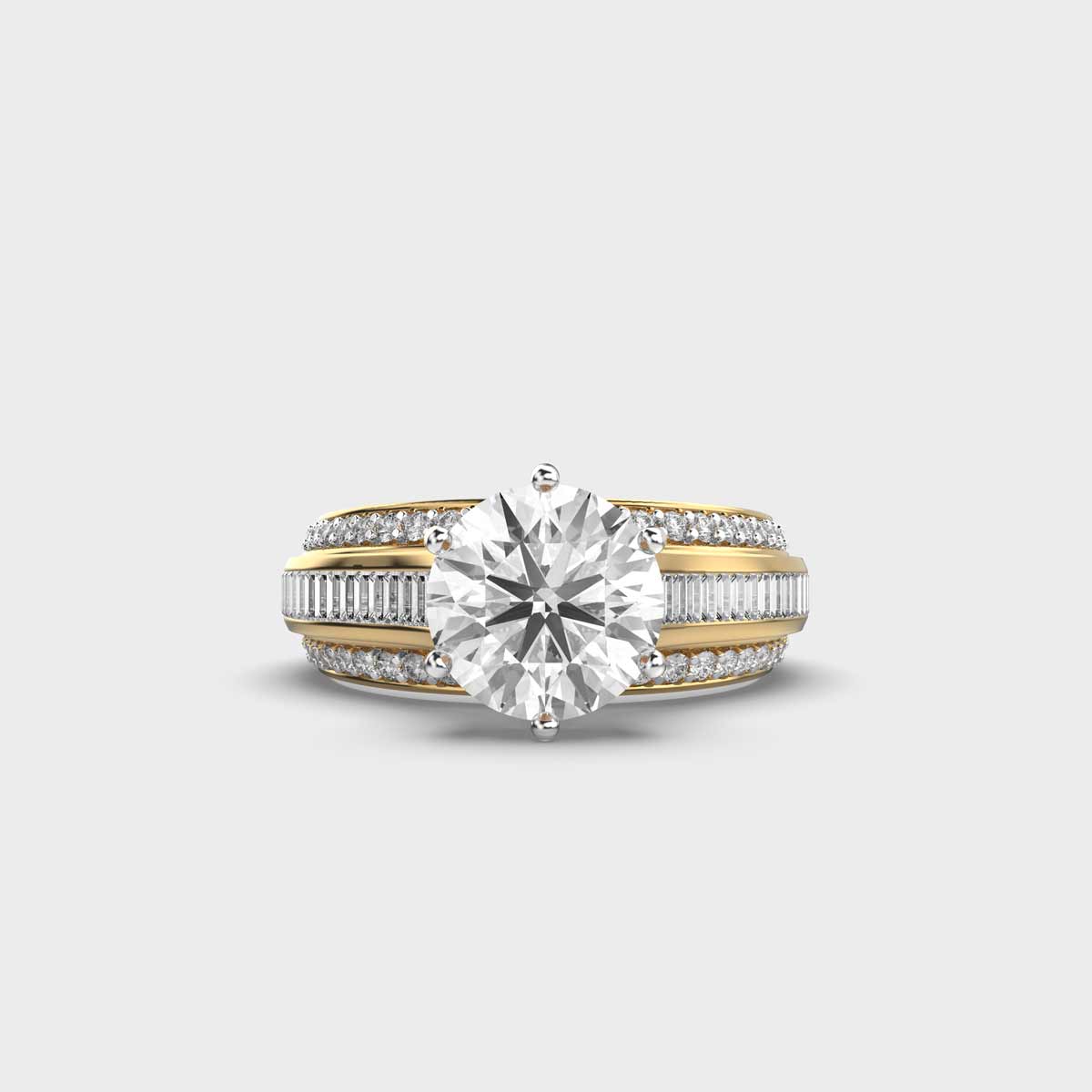 1.5 Carat Wide Band Solitaire Ring